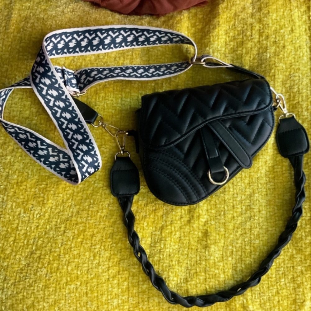 Black Quilted Crossbody Bag